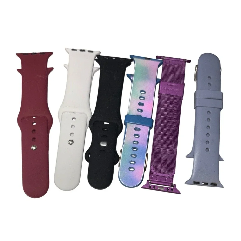 Apple Watch Bands Lot 6 Replacement Straps Silicone Nylon 38mm 40mm 41mm